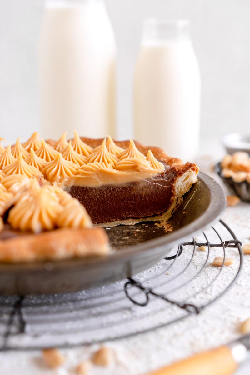 side shot chocolate cream pie