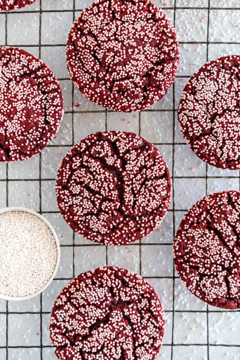 sprinkle cookies on rack