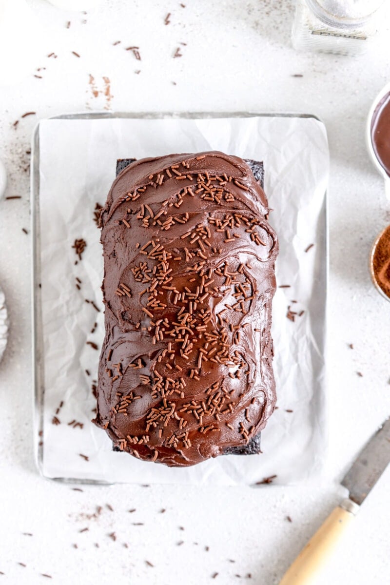 top shot frosted loaf cake