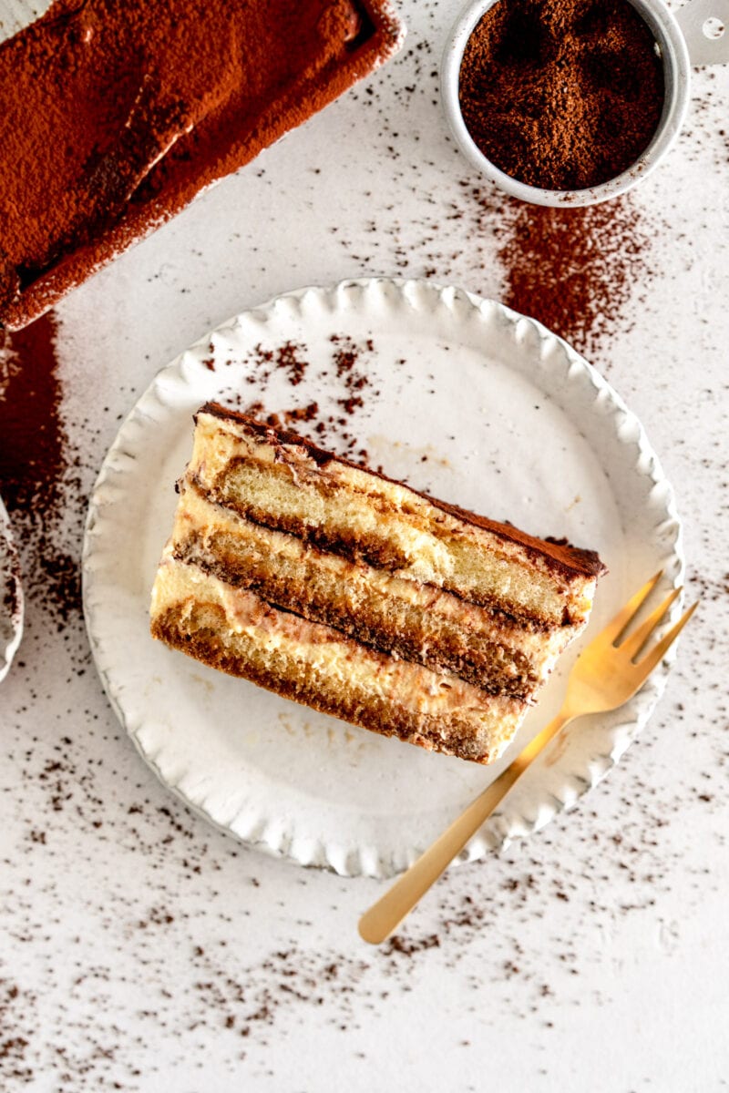 sliced tiramisu