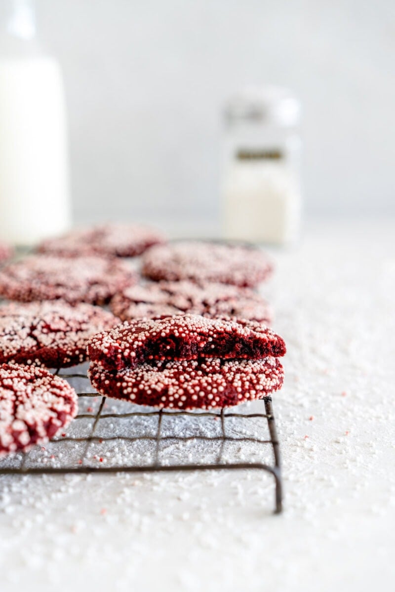 cut shot red velvet cookies