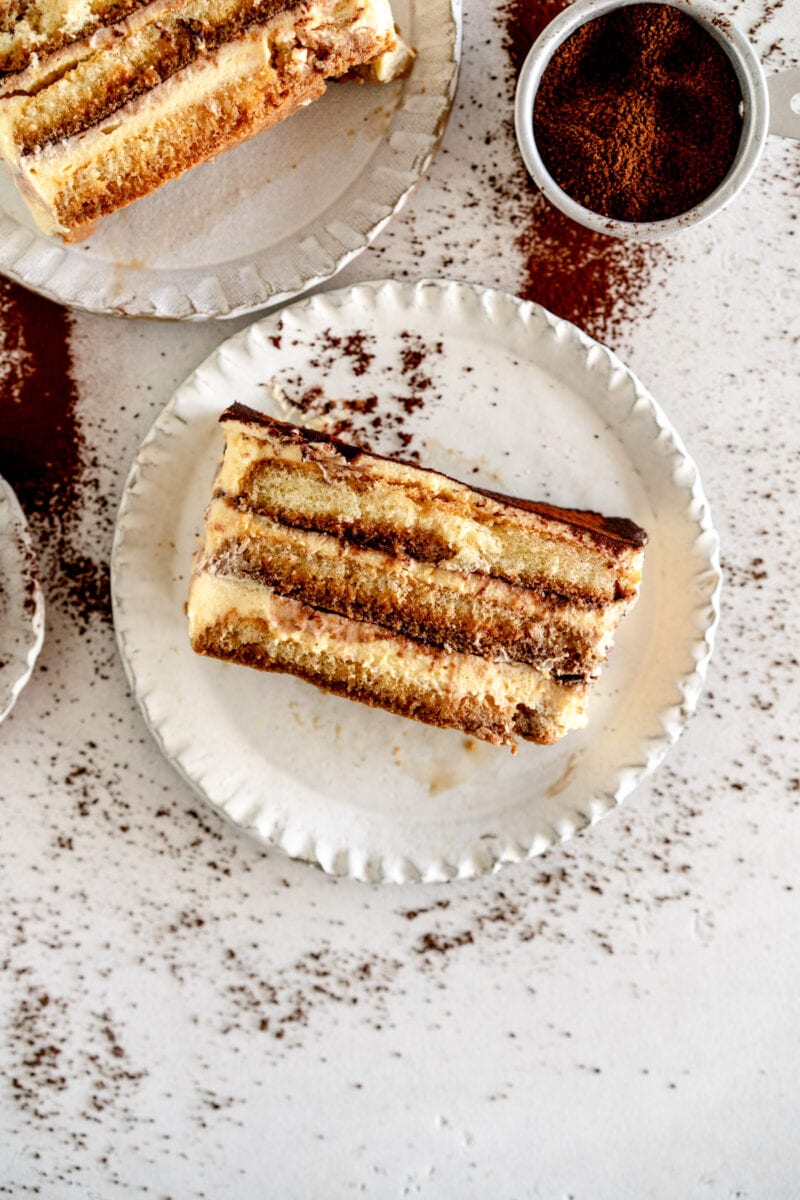 tiramisu served on place
