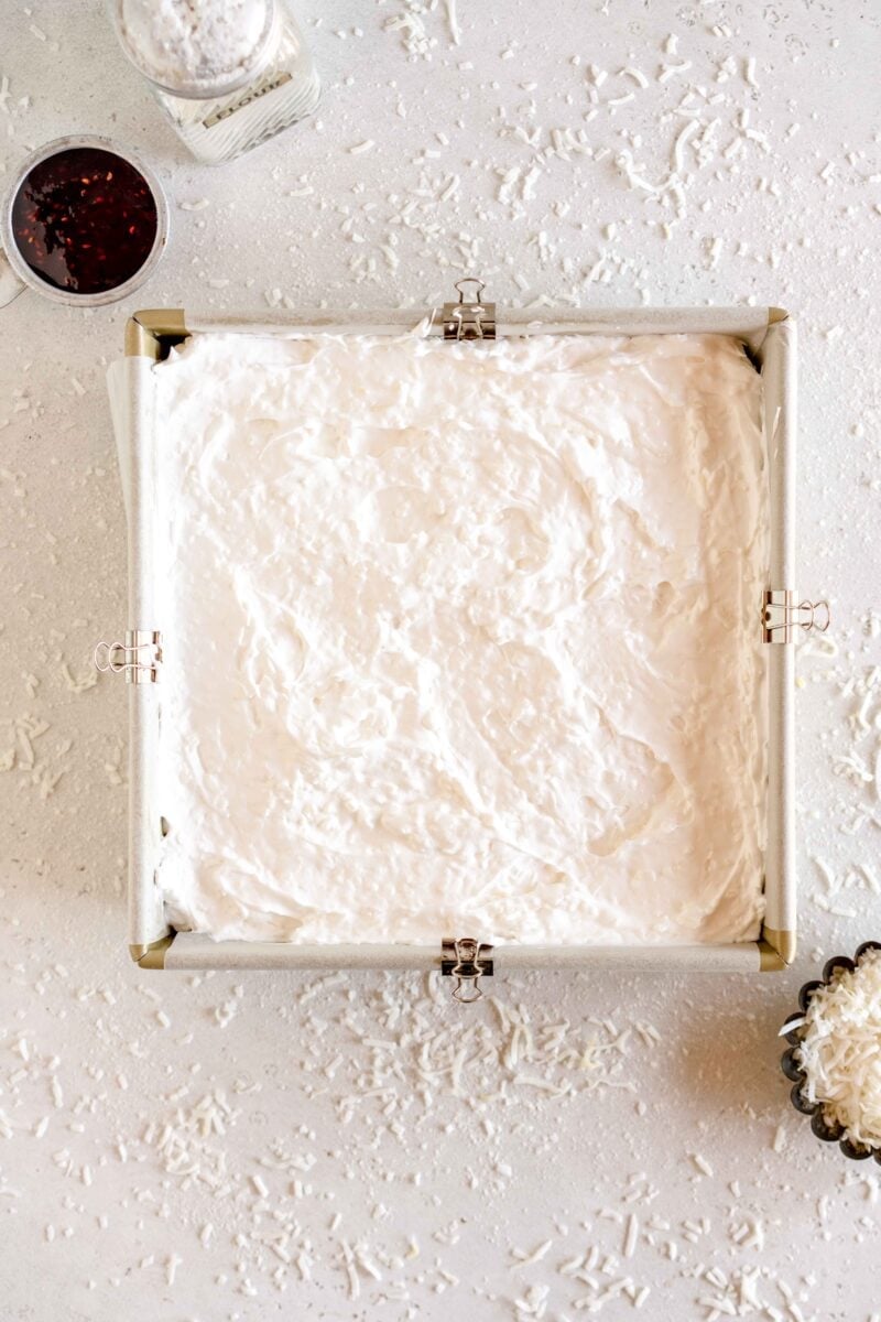 coconut swiss meringue topping