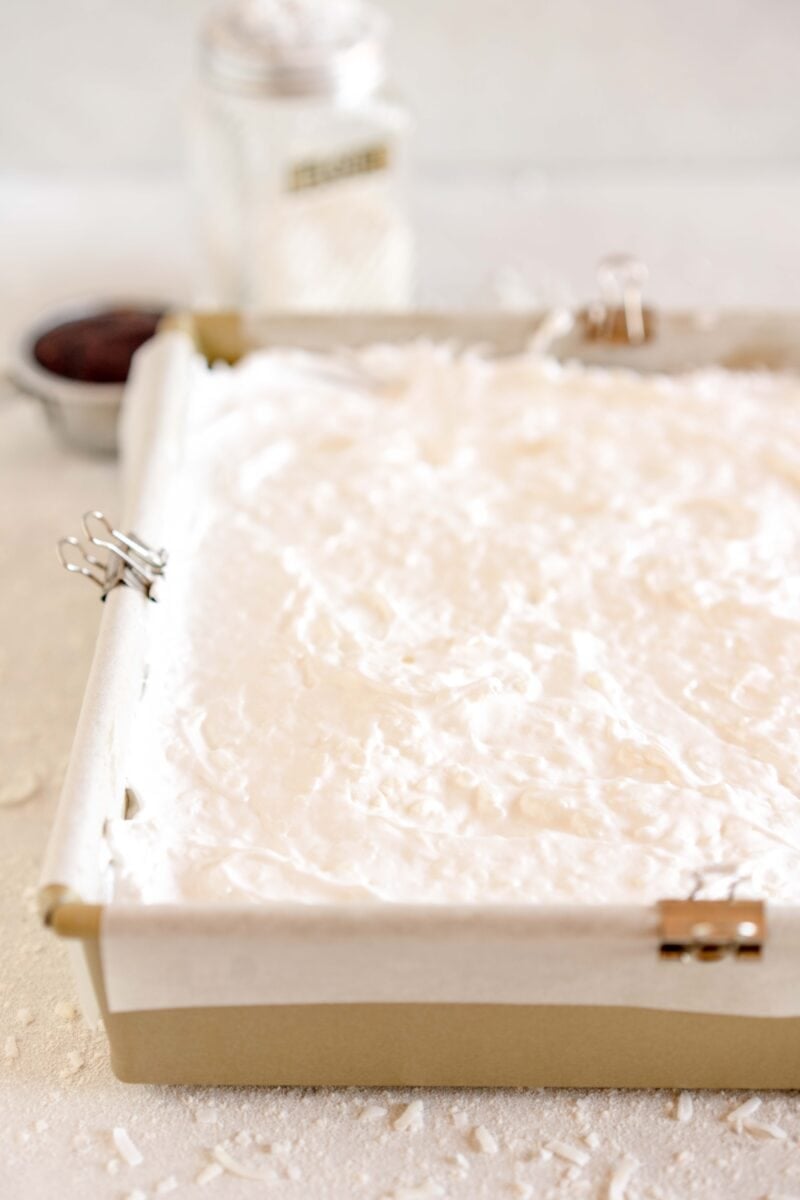 side shot coconut meringue