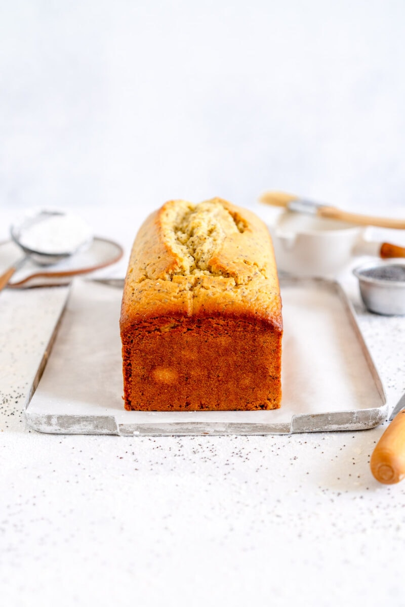 side shot baked lemon loaf