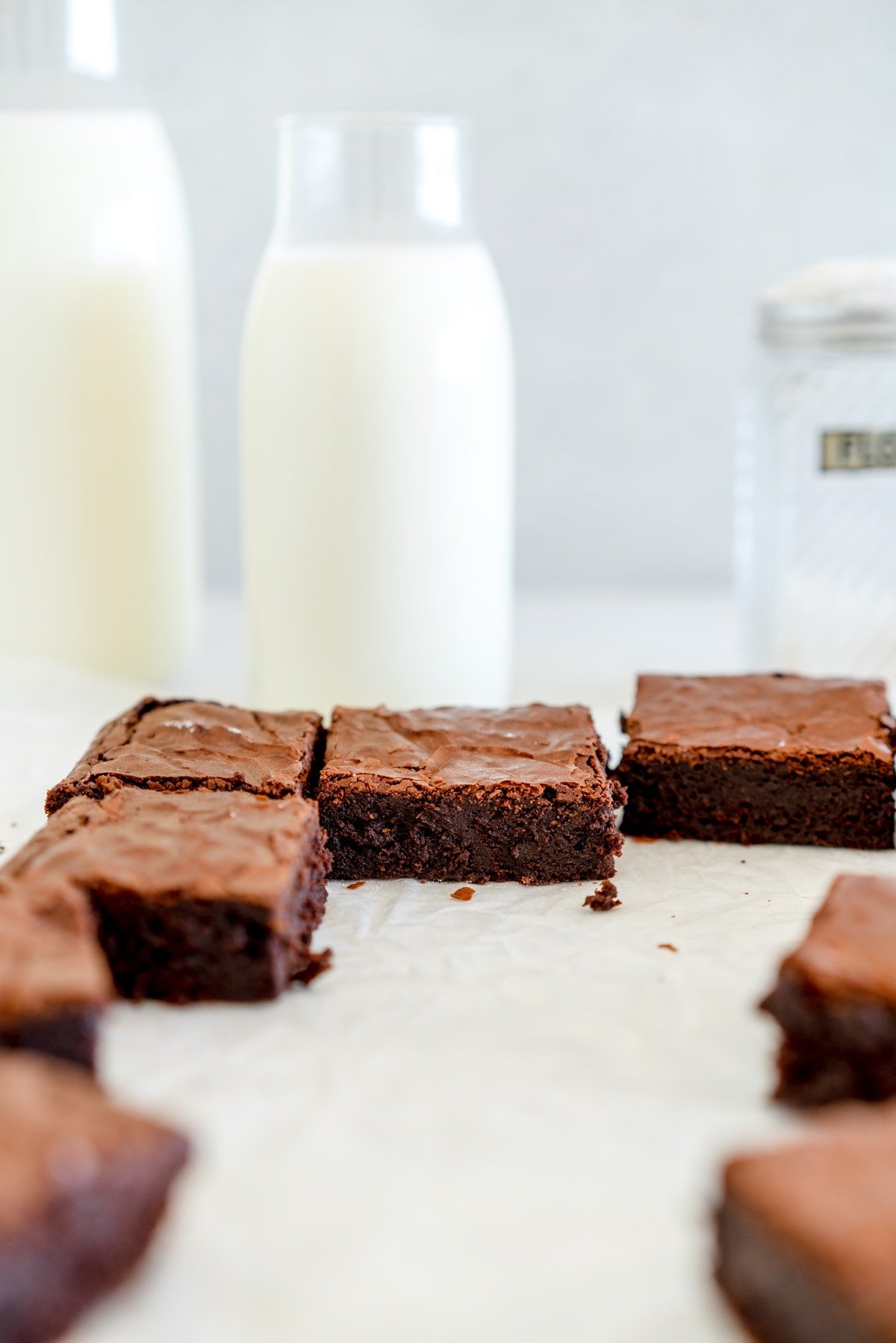 side on shot of fudgy brownie