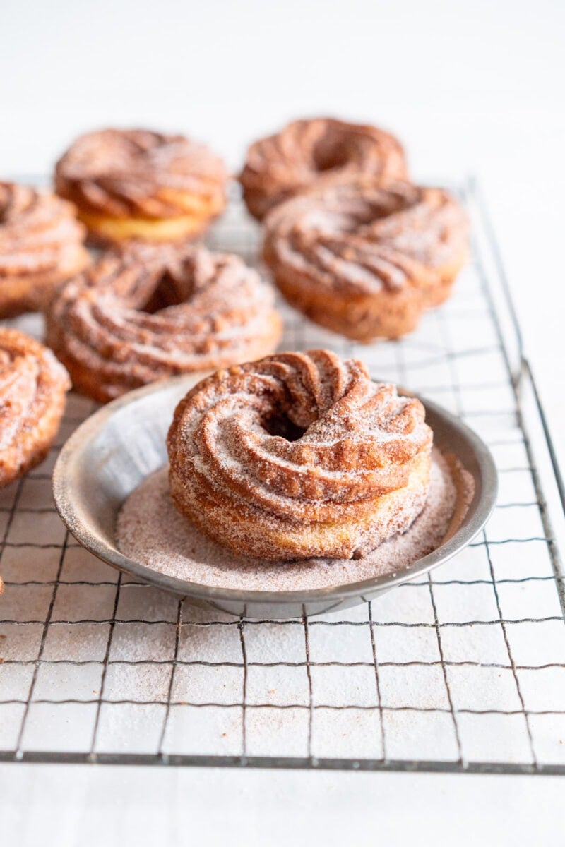 cruller in sugar