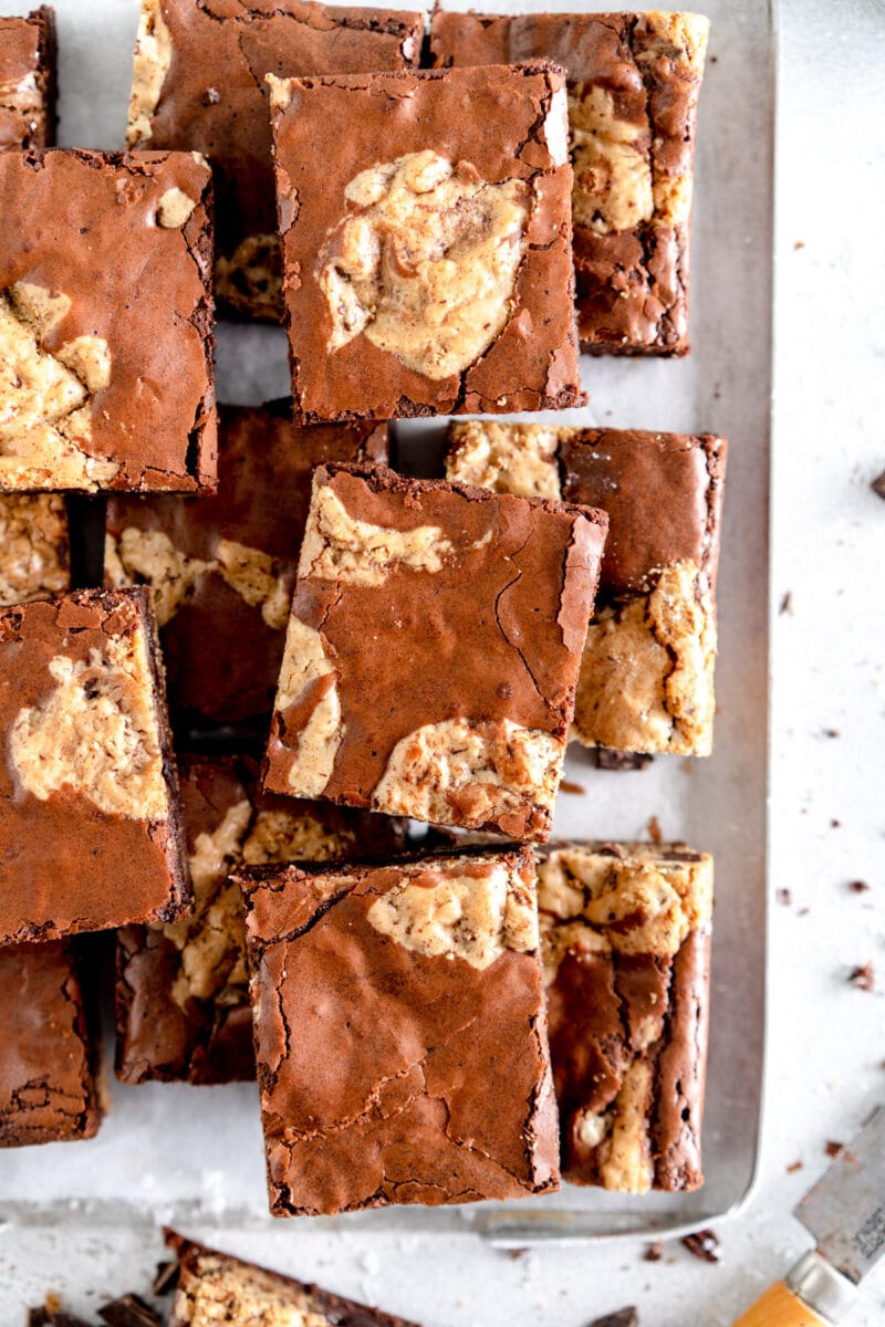 brownie cookies on sheet pan 