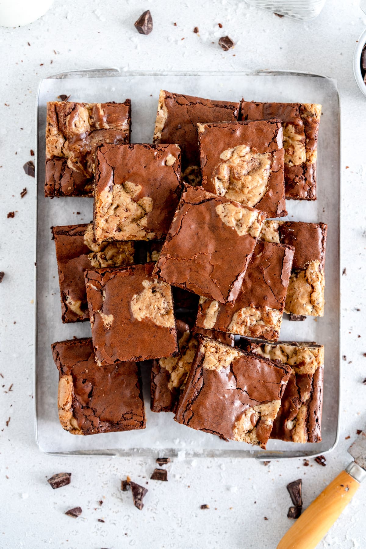 pan of brownie cookie bars