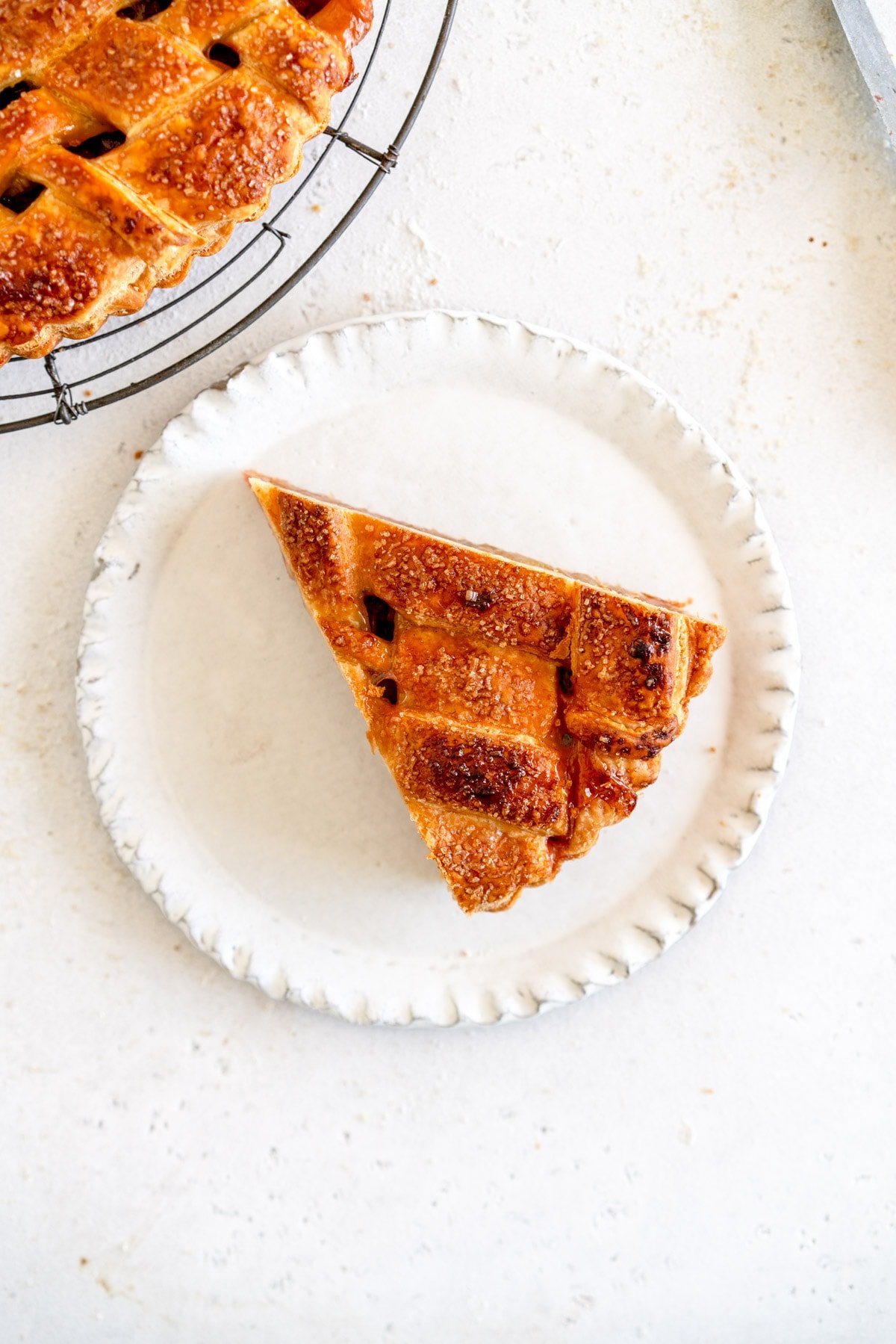 slice of rhubarb pie