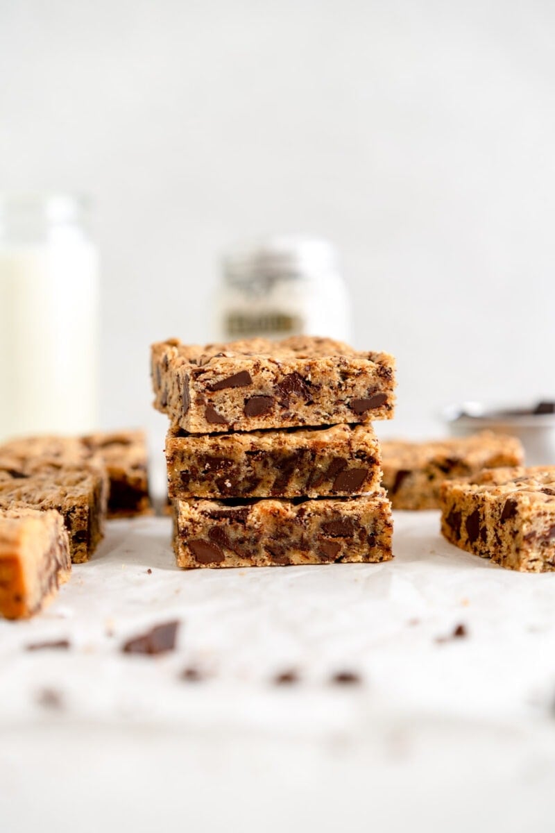 stacked chocolate chip cookie bars
