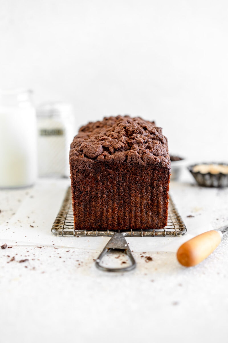 end shot of baked banana bread
