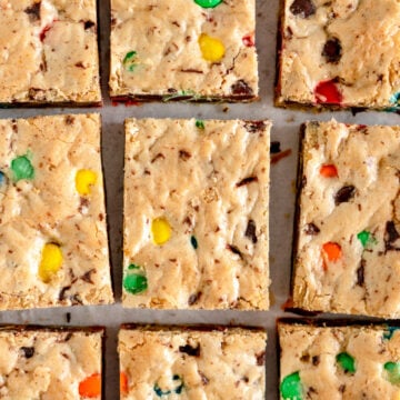 cookie bars on wax paper