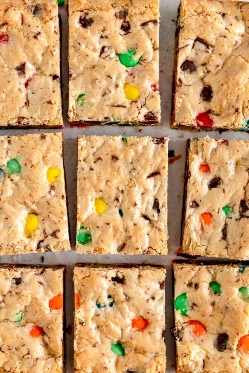 cookie bars on wax paper