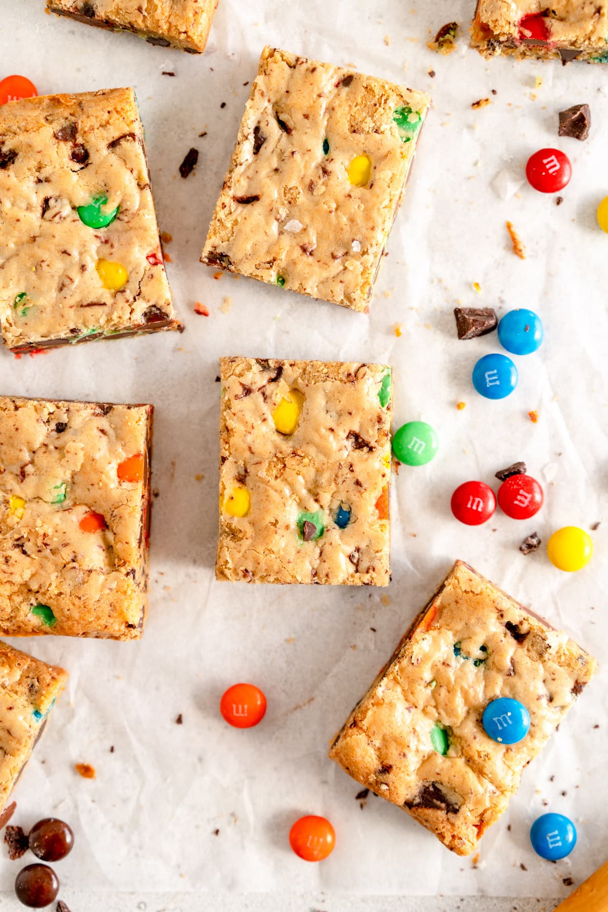 cookie bars with m and ms