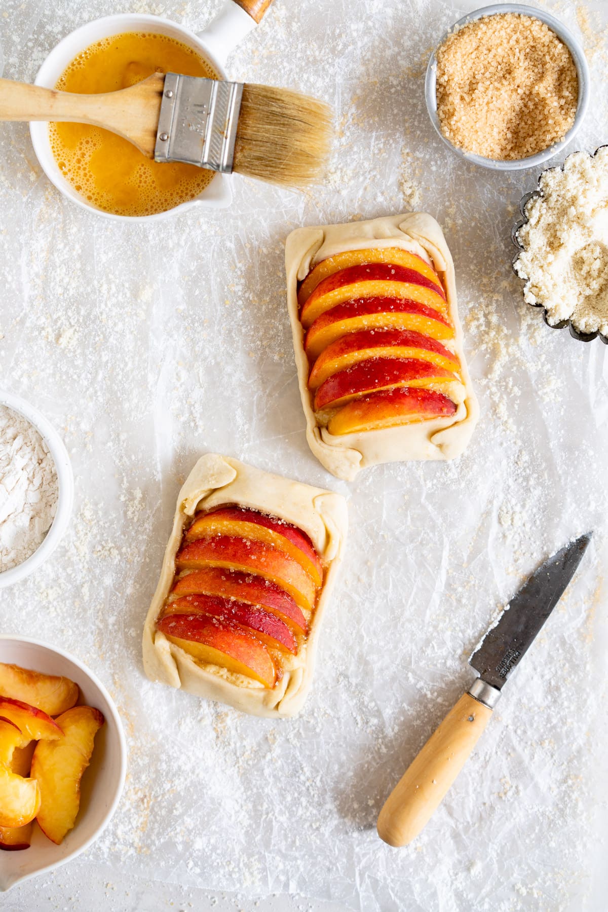 assembled peach galettes