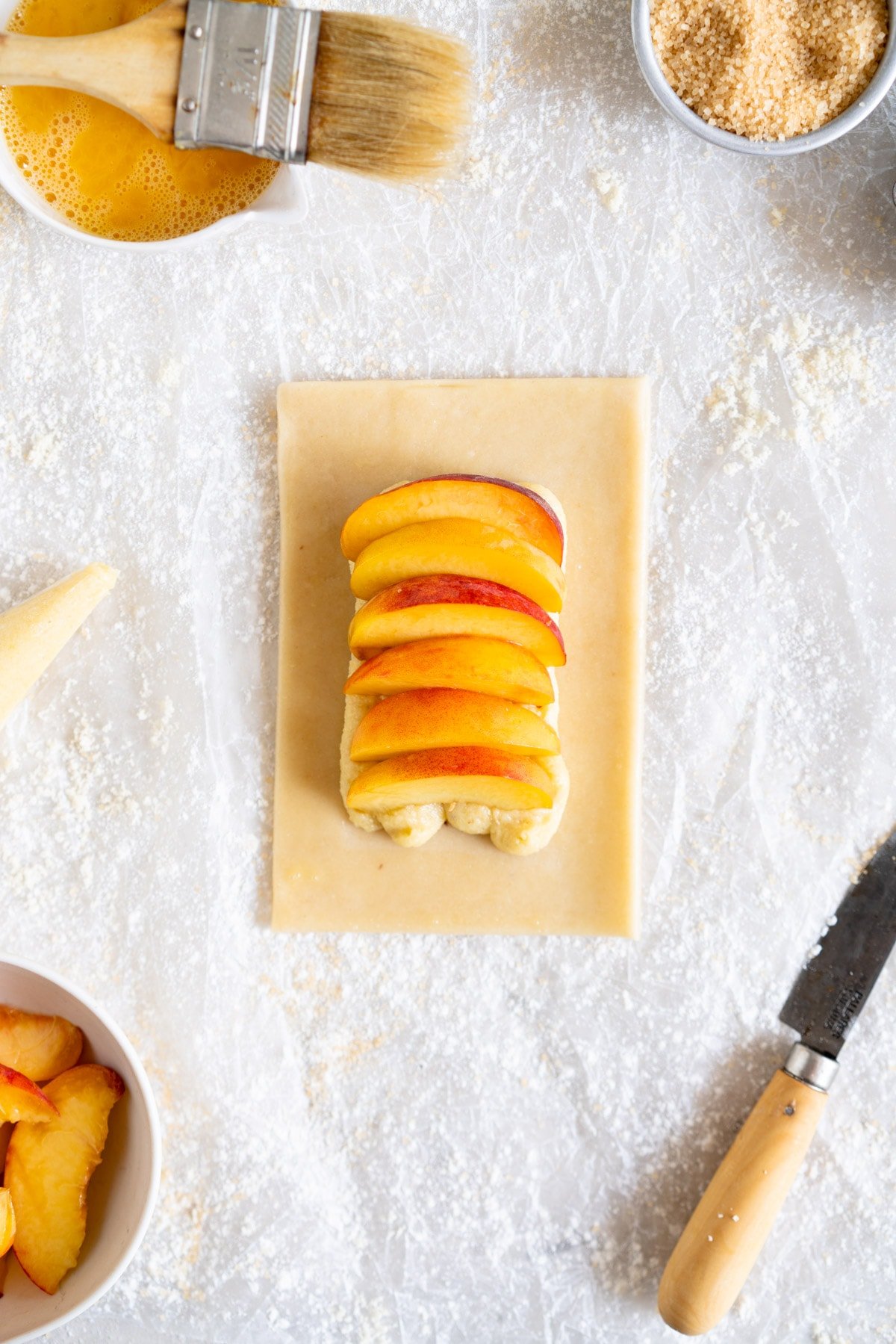 peaches on frangipane
