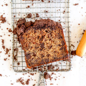 banana bread on wire rack
