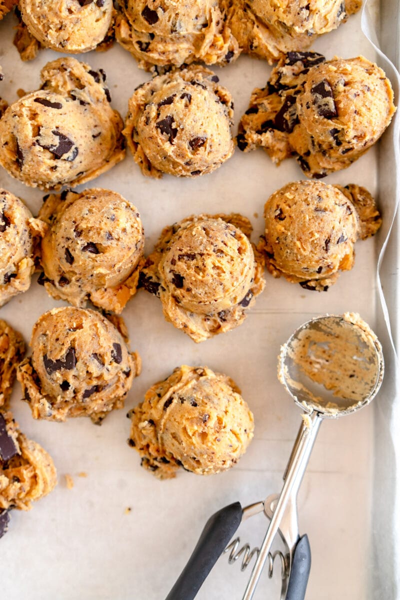 cookie dough ready to freeze