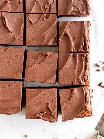 corner shot of sliced brownies