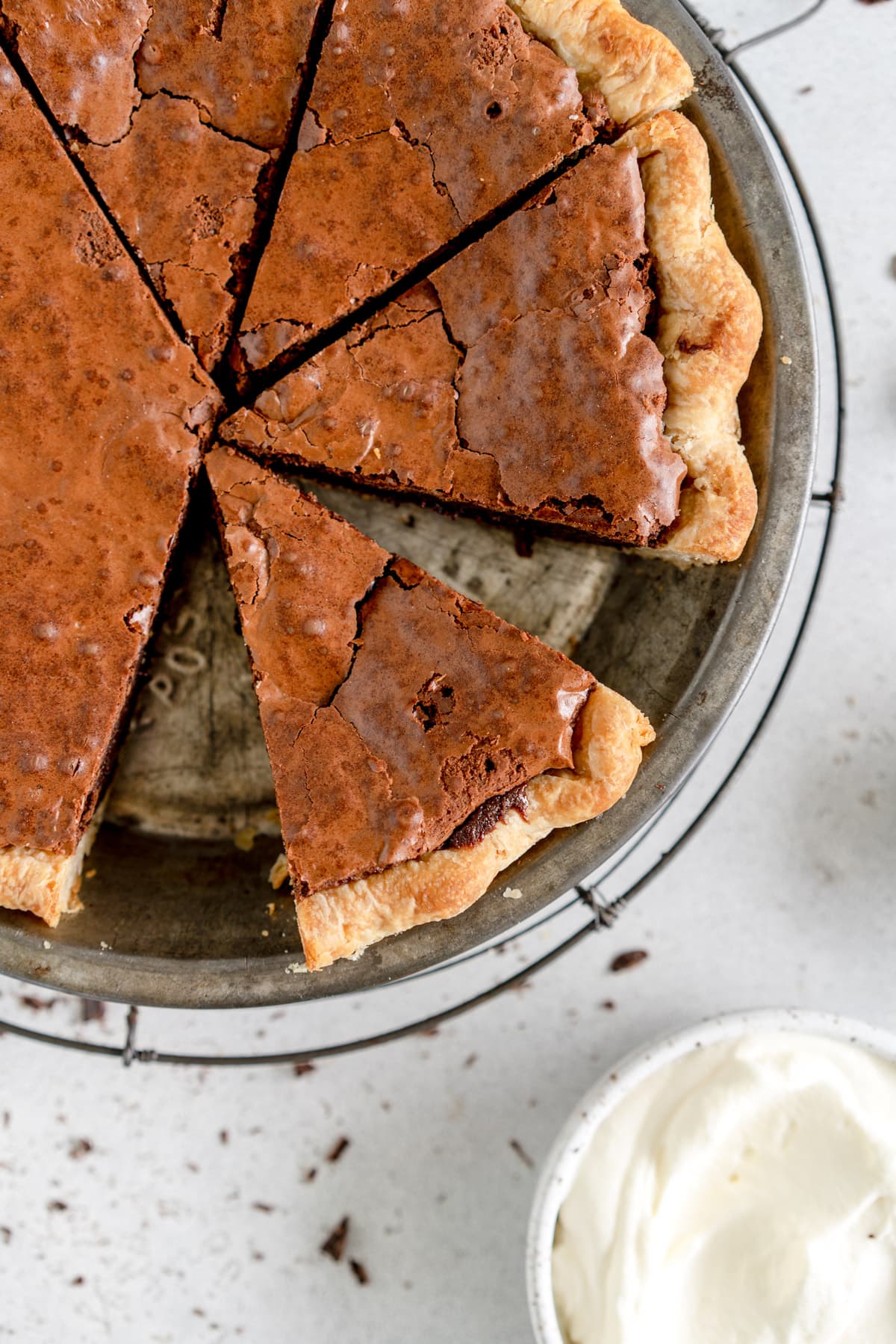 slices of chocolate brownie pie