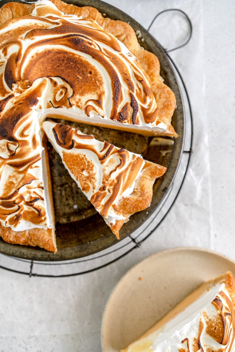 slice of lemon meringue pie