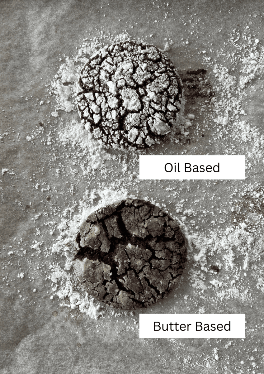 oil vs butter crinkle cookies