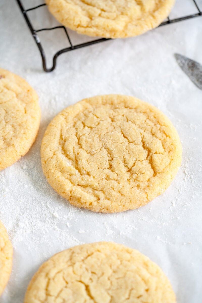 angle shot of vanilla sugar cookies