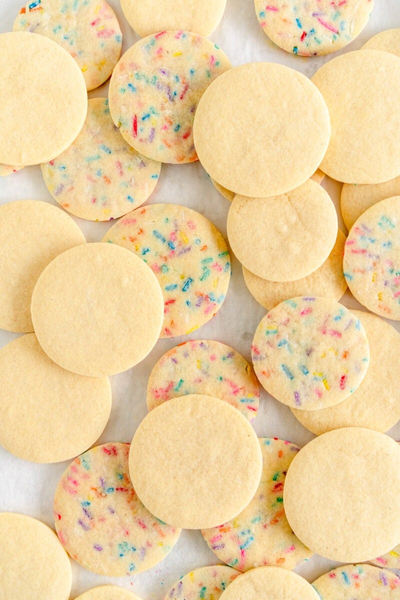 baked funfetti and plain sugar cookies