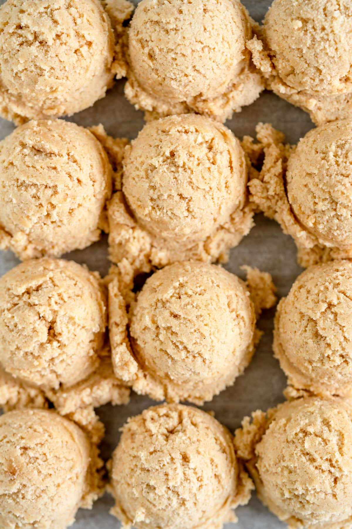 balls of snickerdoodle cookie dough
