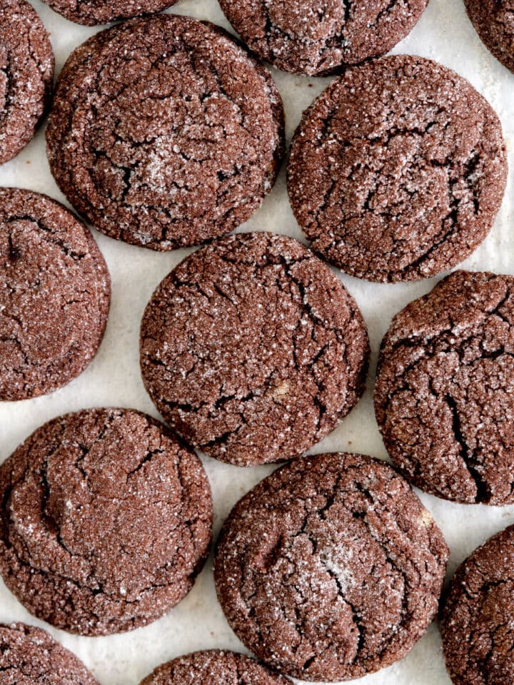 chocolate cookies on pan