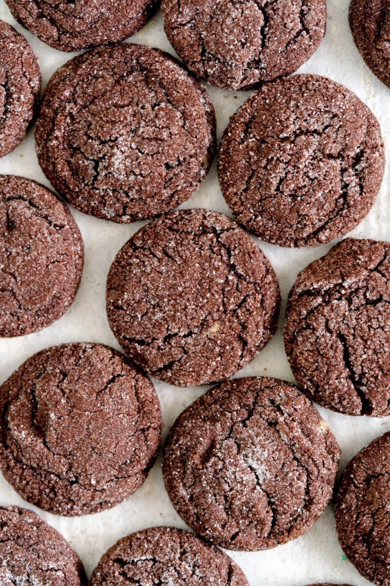 chocolate cookies on pan