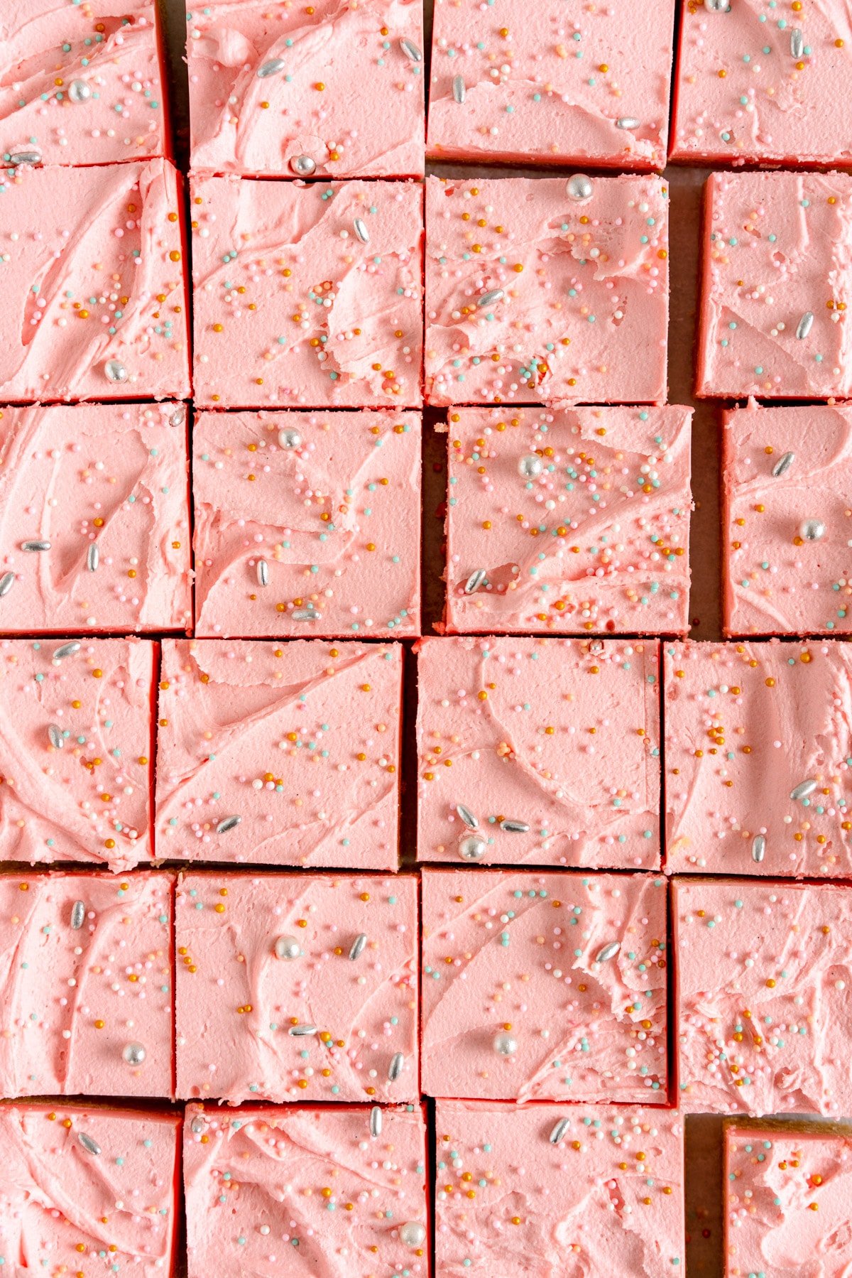 close up sugar cookie bars cut into squares