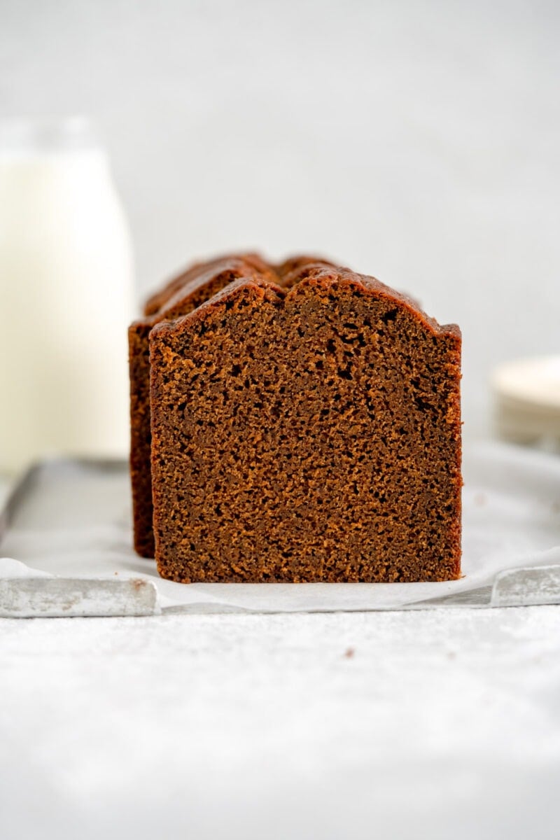 close up image of gingerbread loaf