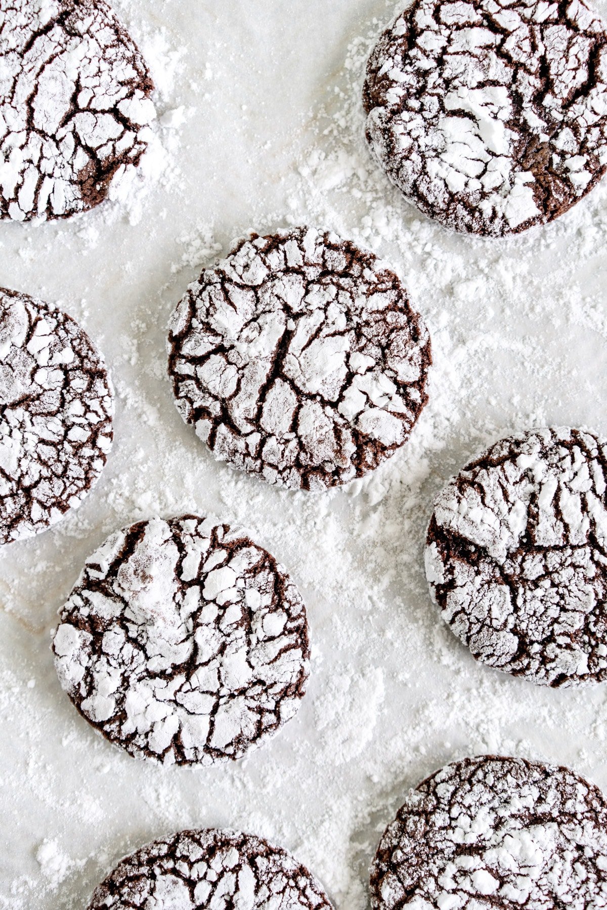 baked chocolate crinkle cookies