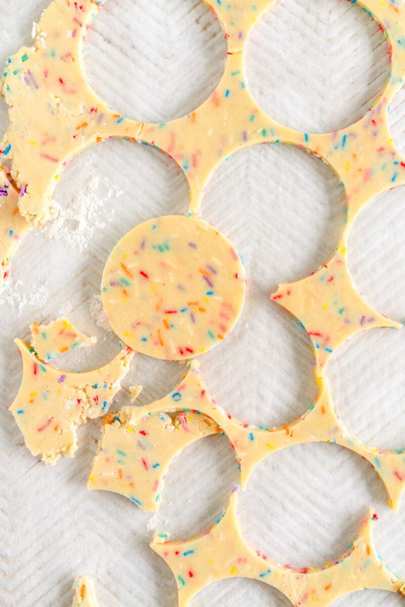 cut out funfetti cookie dough