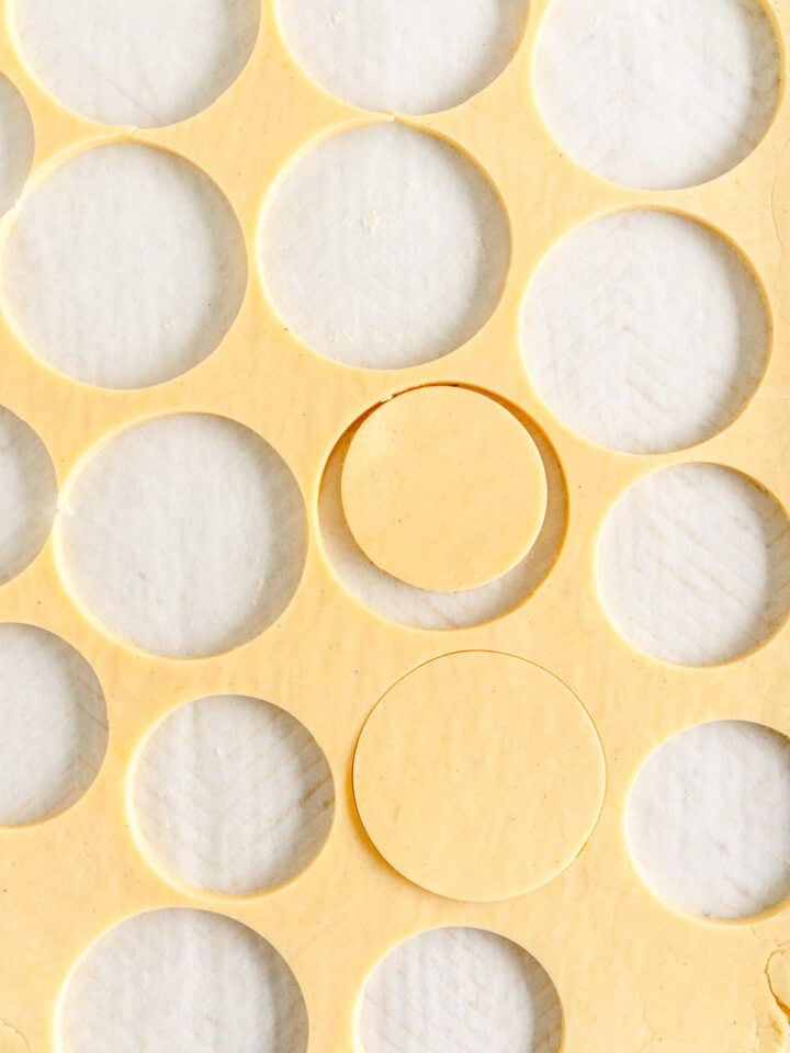 cut out sugar cookie dough