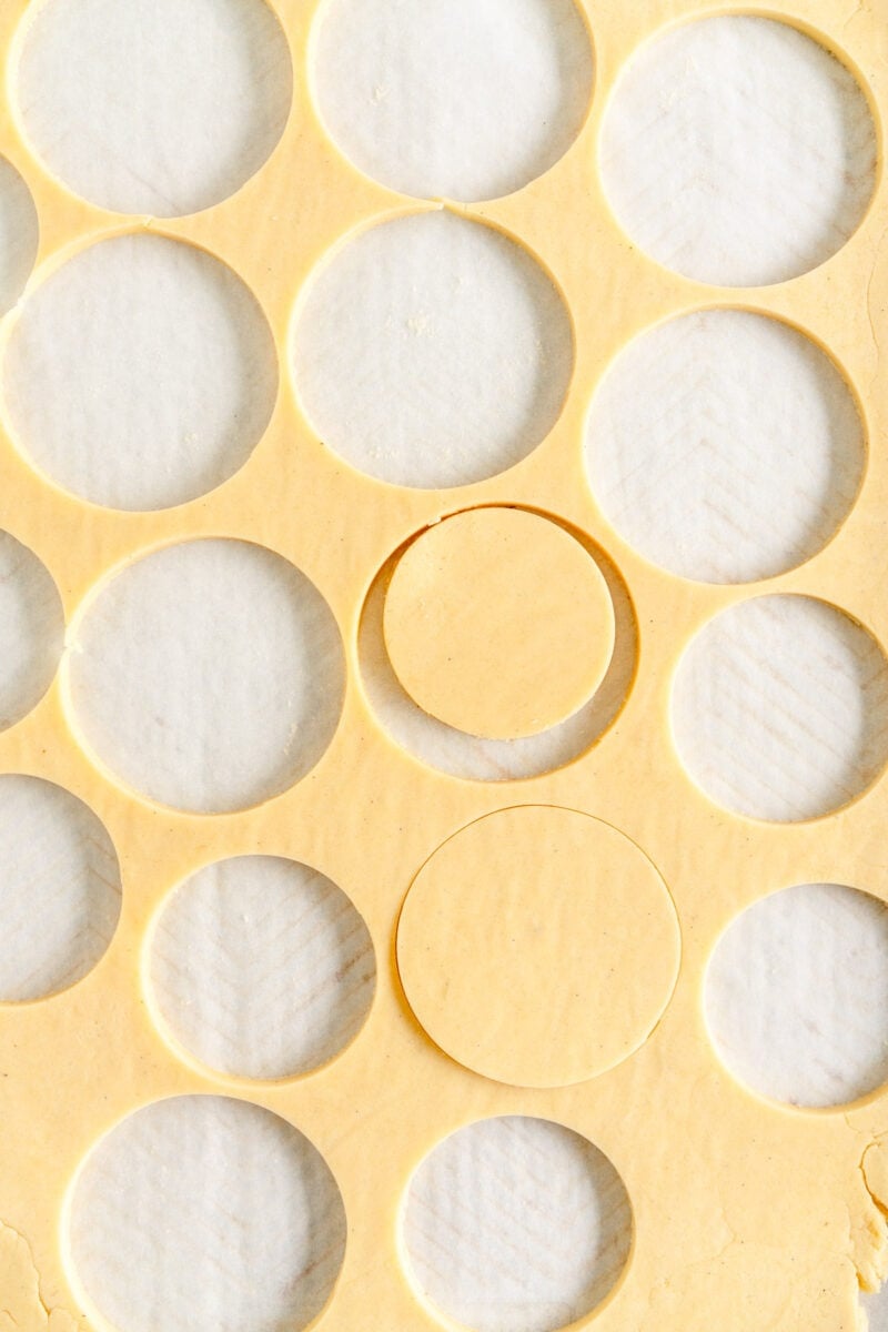 cut out sugar cookie dough