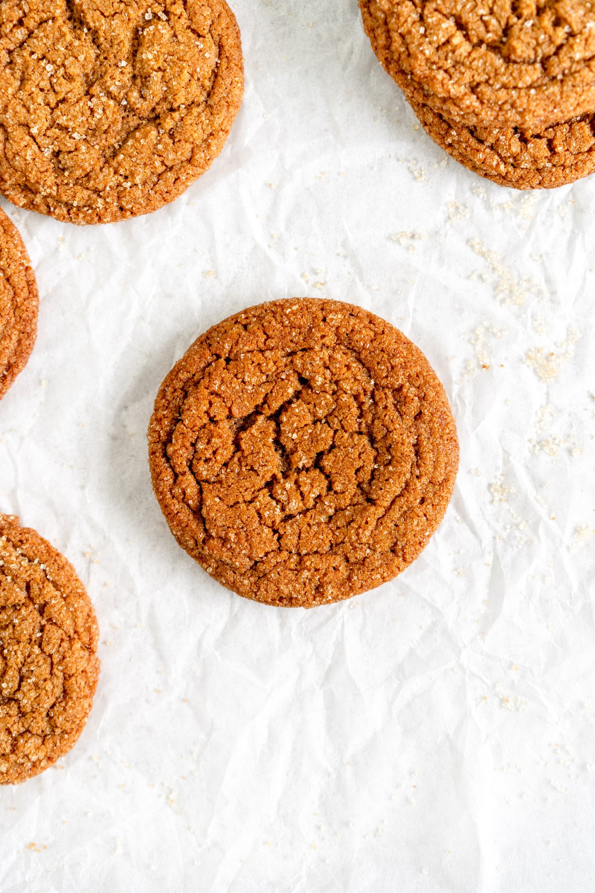 ginger cookie on parchment paper