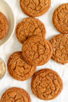 layered ginger snap cookies on wax paper