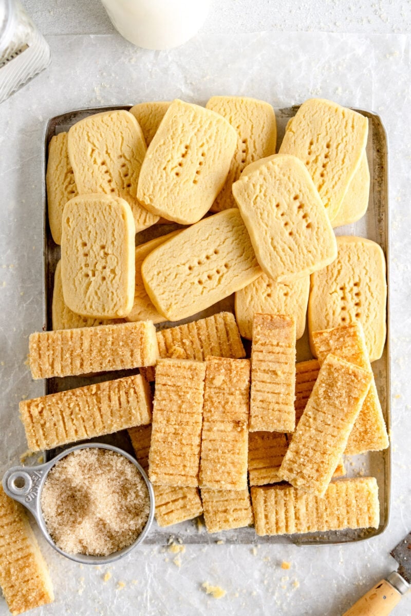 pan of shortbread cookies