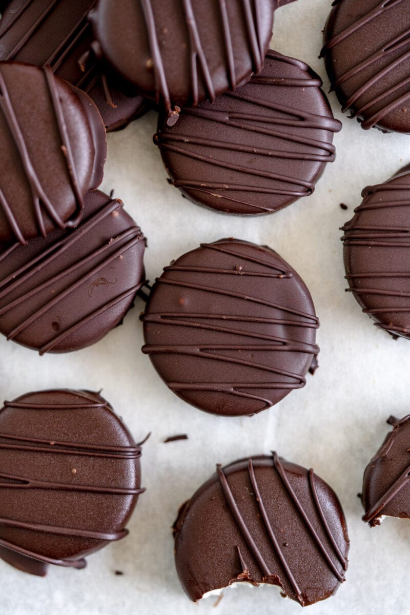 peppermint patty with chocolate drizzle