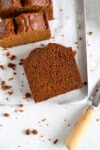close up image of ginger loaf