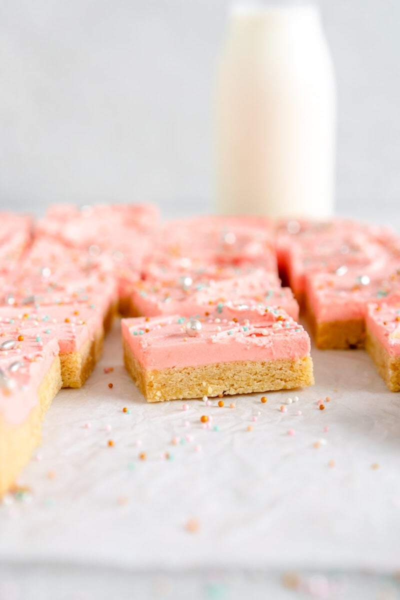 side shot of frosted sugar cookies