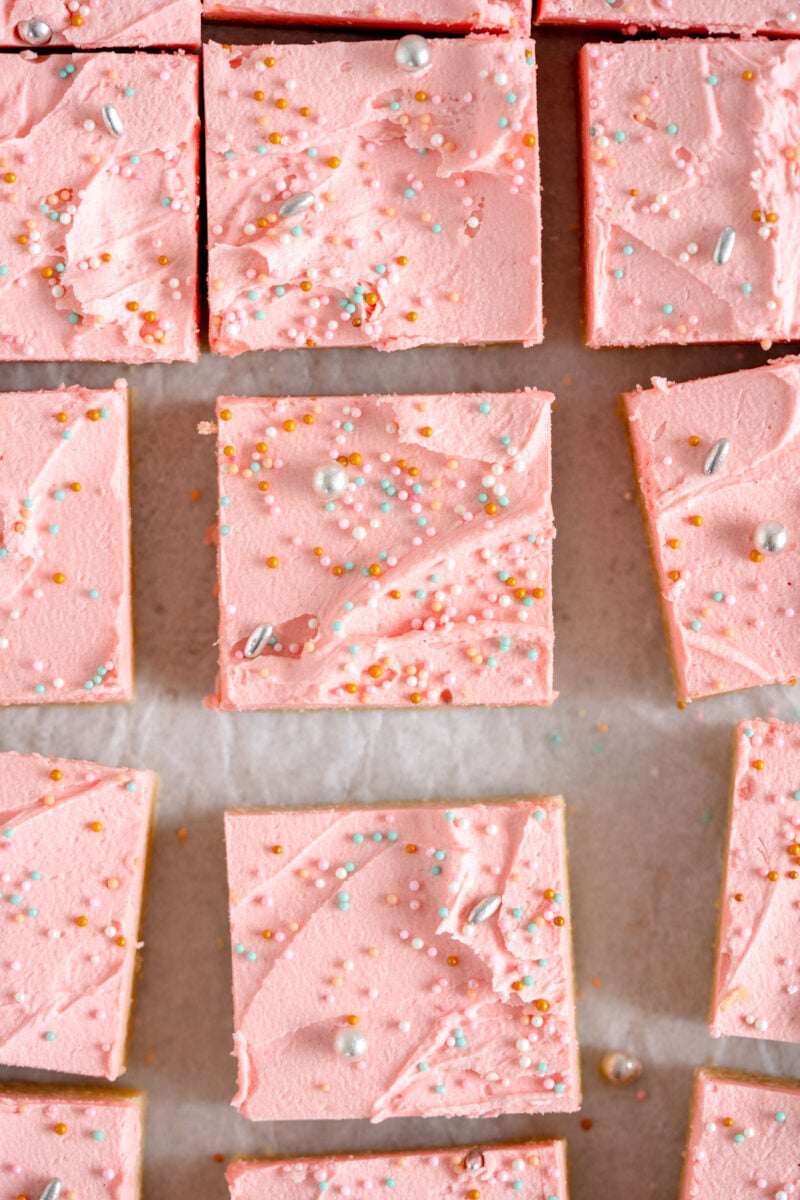 sugar cookie bars with frosting