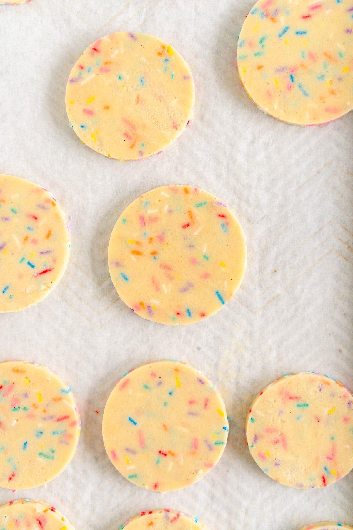 unbaked funfetti sugar cookies