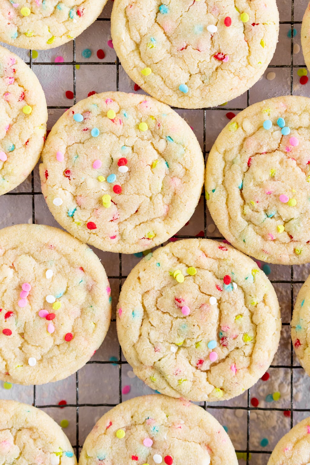 close up image of funfetti cookies