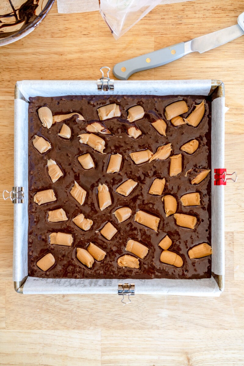 Brownie with peanut butter chunks