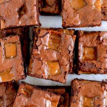 piece of caramel brownie