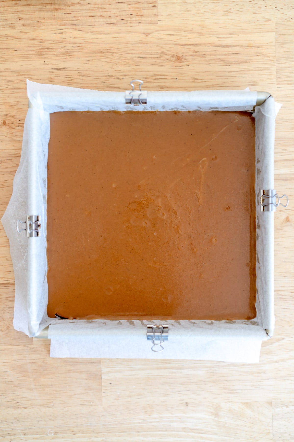 caramel for brownies set in pan